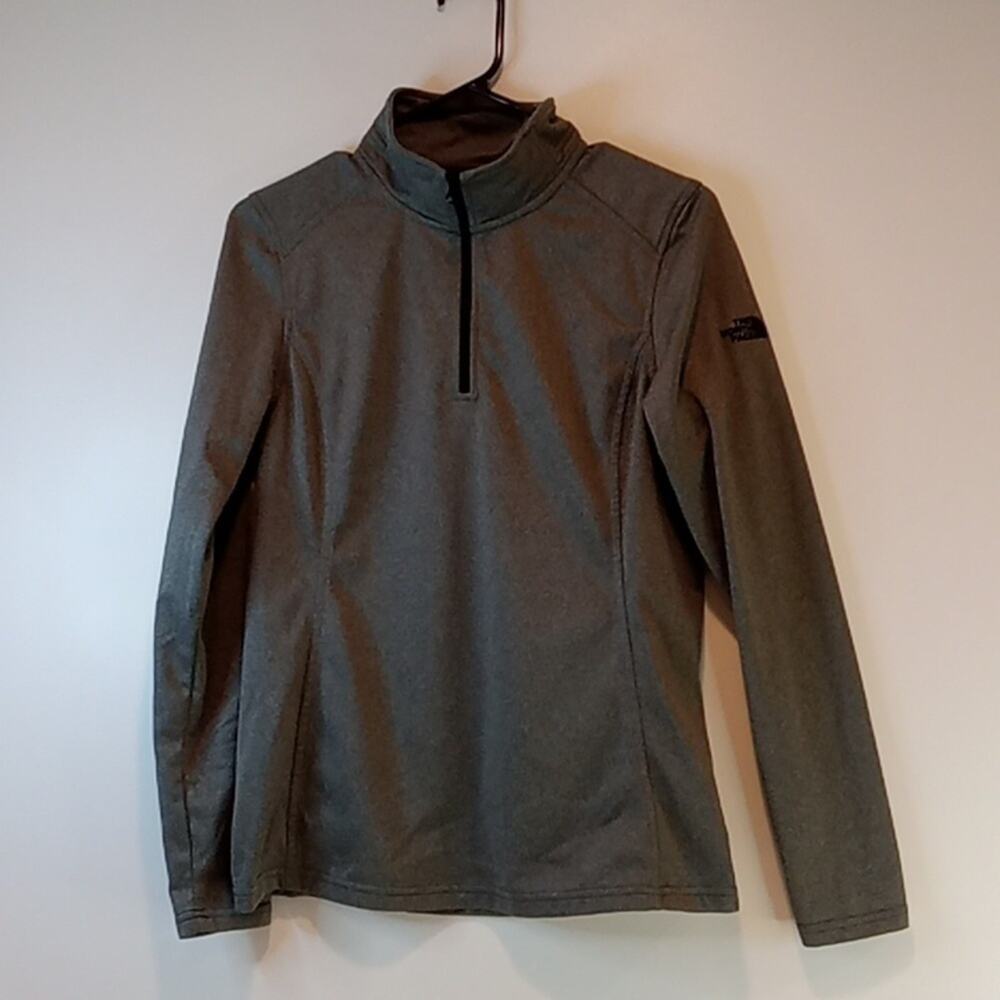 The North Face 1/4 Zip Fleece Jacket Home Care Patch Women's Sz Med EUC NICE!